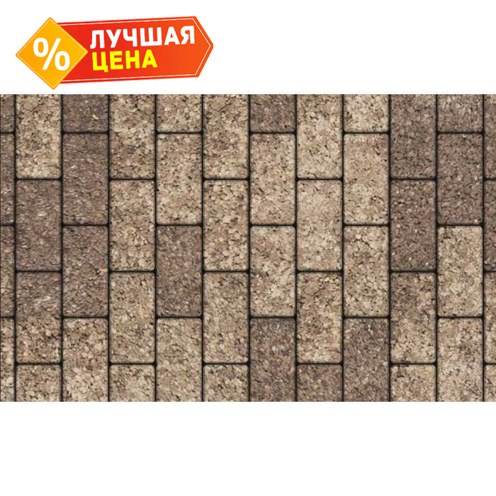 Плитка тротуарная Прямоугольник (Ла-Линия) Б.2.П.6 Листопад гладкий xаски 200x100x60 мм