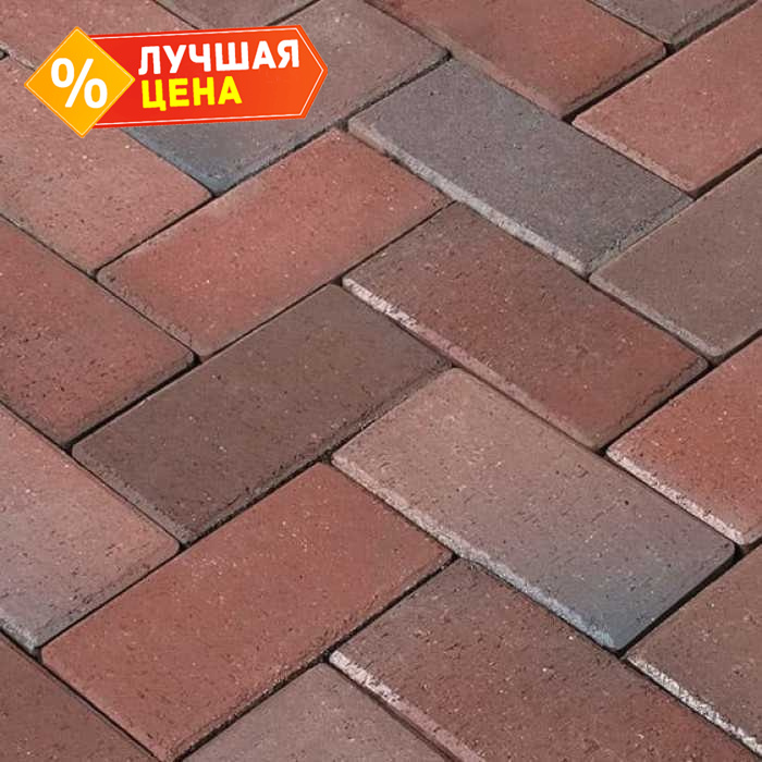 Клинкерная брусчатка Penter Rotblaubunt без фаски, 200x100x52 мм
