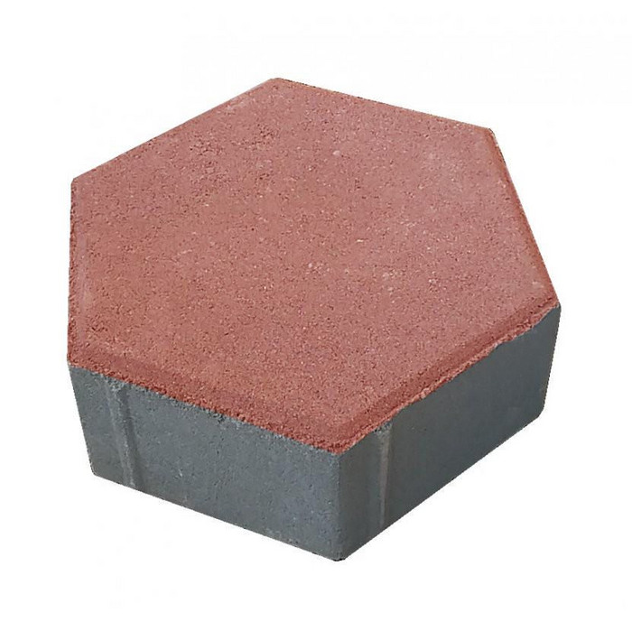 Тротуарная плитка 342 механический завод Шестигранник 80 мм Красный