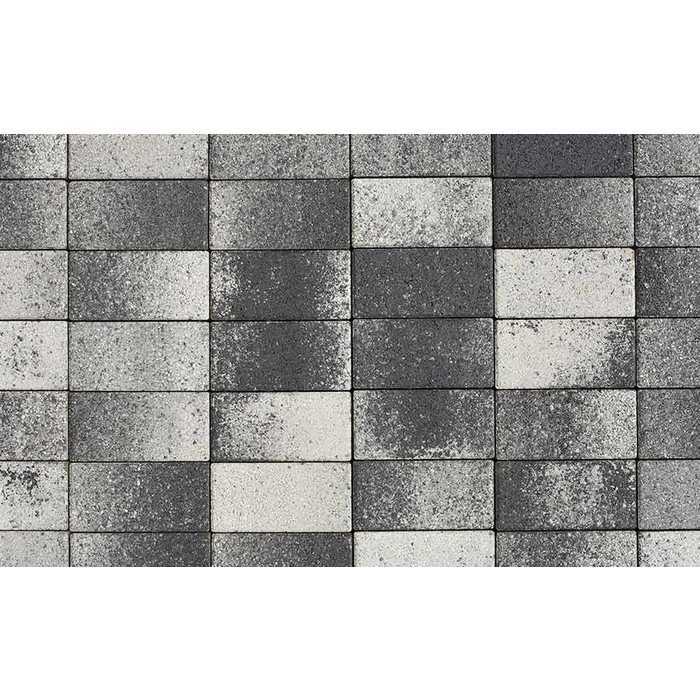 Плитка тротуарная Прямоугольник (Ла-Линия) В.2.П.10 Листопад гладкий Антрацит 200x100x100 мм