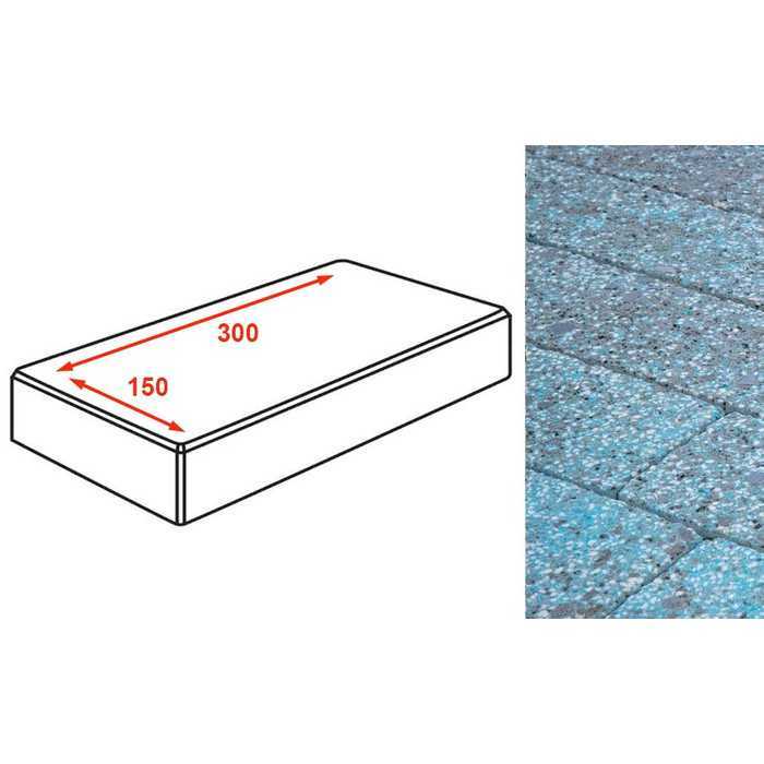 Плитка тротуарная Готика Granite FINERRO, картано, Азул Баxия 300x150x80 мм