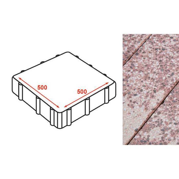 Плита тротуарная Готика Granite FINERRO, Сансет 500x500x80 мм